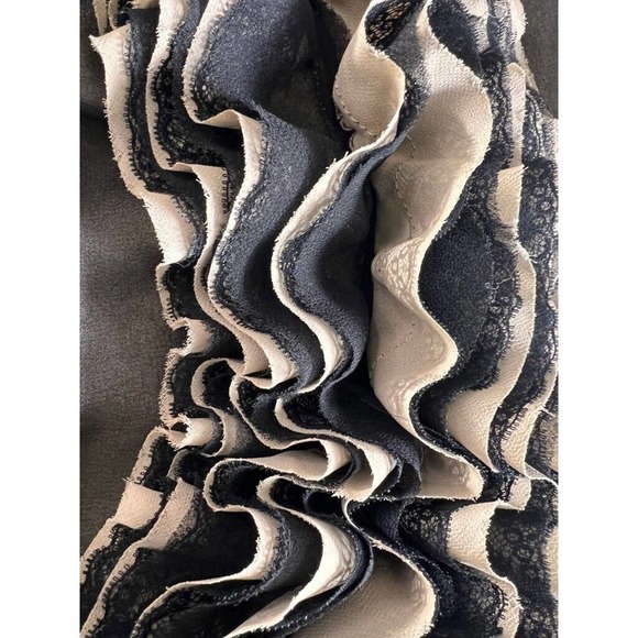 Robert Rodriguez Womens Blouse Black Sleeveless Keyhole Neck Ruffles Chiffon M - Picture 9 of 10